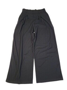 Halara Flex High Waisted Pocket Wide Leg Waffle Work Pants Black 02727902 Size M